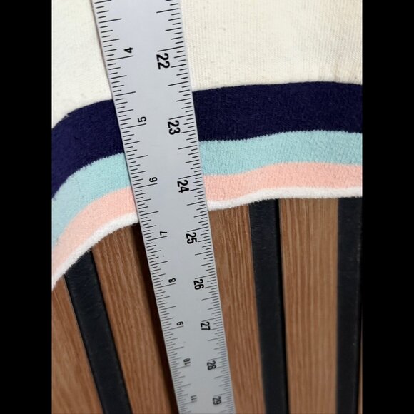 Marine Layer Sweater XL Adults White Pullover Fleece Crewneck Multi Stripe - Picture 4 of 10
